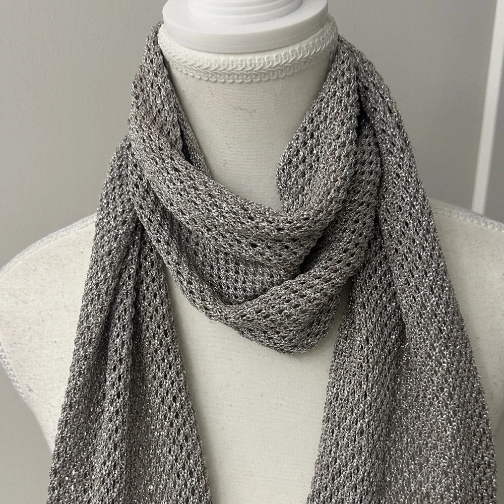 Missoni Smoking Scarf with Fringe RARE Silver - Picture 4 of 6